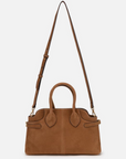 EP YAYING Suede-Effect Leather Boston Crossbody Bag