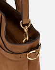 EP YAYING Suede-Effect Leather Boston Crossbody Bag