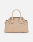 EP YAYING Suede-Effect Leather Double-Clasp Tote