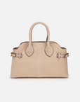 EP YAYING Suede-Effect Leather Double-Clasp Tote