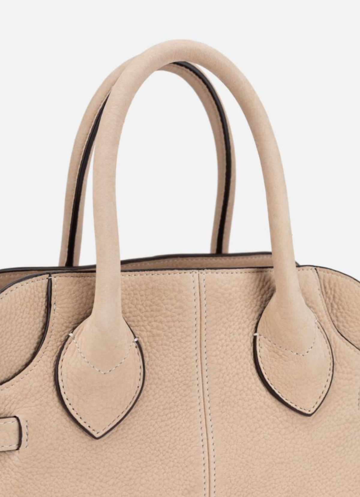 EP YAYING Suede-Effect Leather Double-Clasp Tote