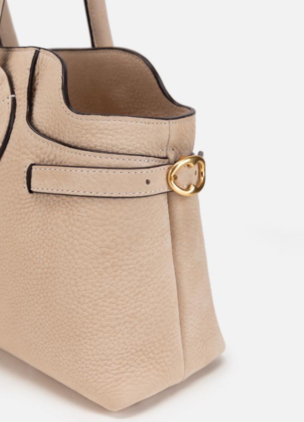 EP YAYING Suede-Effect Leather Double-Clasp Tote