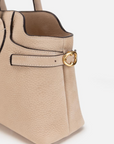 EP YAYING Suede-Effect Leather Double-Clasp Tote
