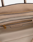 EP YAYING Suede-Effect Leather Double-Clasp Tote