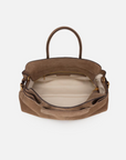 EP YAYING Suede-Effect Leather Boston Crossbody Bag