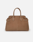 EP YAYING Suede-Effect Leather Boston Crossbody Bag