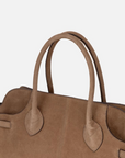 EP YAYING Suede-Effect Leather Boston Crossbody Bag