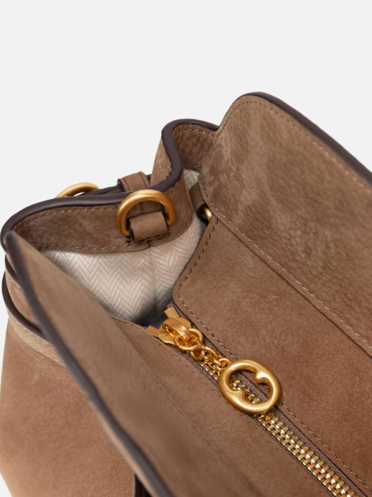 EP YAYING Suede-Effect Leather Boston Crossbody Bag