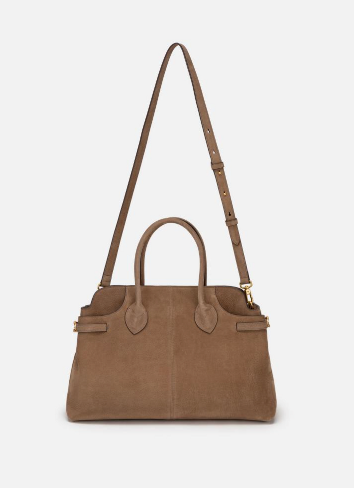 EP YAYING Suede-Effect Leather Boston Crossbody Bag