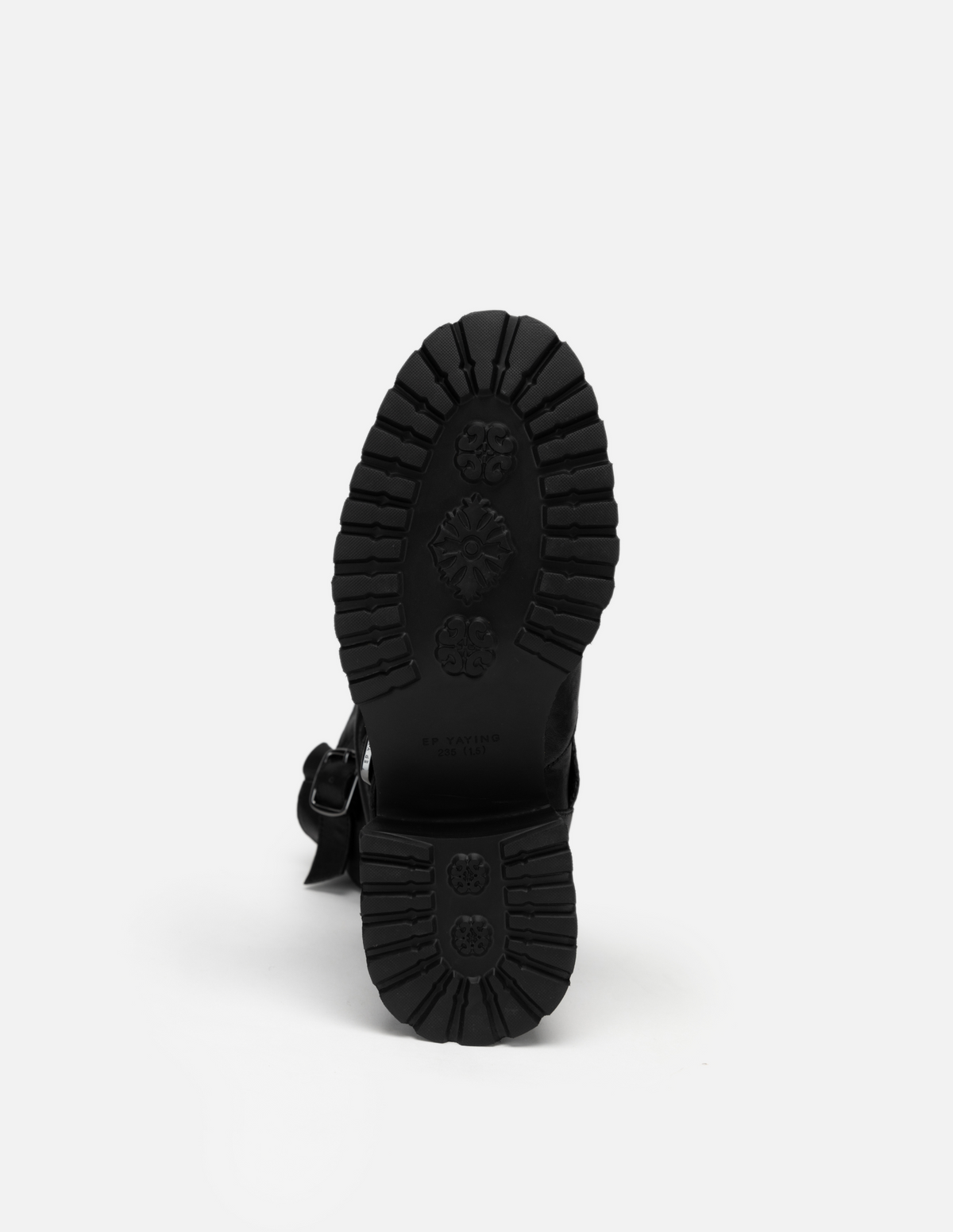 EP YAYING Fine Leather Ruched Stack Boots