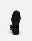 EP YAYING Fine Leather Ruched Stack Boots