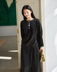 YAYING TIE-WAIST A-LINE MIDI SKIRT