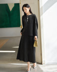 YAYING TIE-WAIST A-LINE MIDI SKIRT