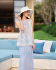 YAYING Silk Linen Crew-Neck Vest Top