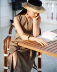 EP YAYING 100% Linen A-Line Dress