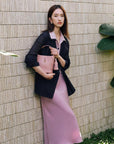 EP YAYING Soft Silk Lightweight Tailored Trench Coat