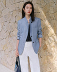 EP YAYING Elegant Lapel Tailored Waist-Cinching Blazer