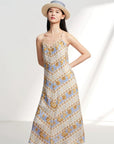 EP YAYING Pleated Elegant Waist-Cinching Slip Dress