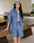 Elegant Linen Blend Structured Jacket