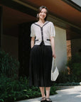 EP YAYING Short Sleeve Cotton Knitted Blazer Cardigan