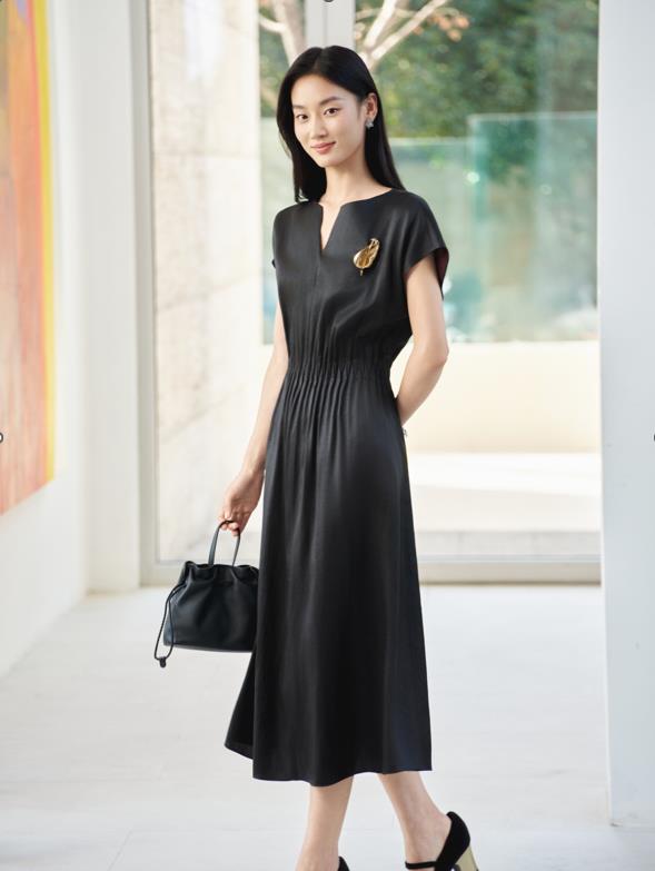 YAYING Gambiered Silk Dress EPLES4656AH