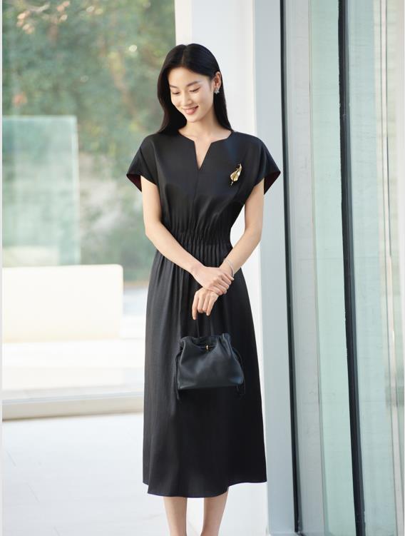 YAYING Gambiered Silk Dress EPLES4656AH