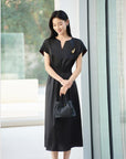 YAYING Gambiered Silk Dress EPLES4656AH