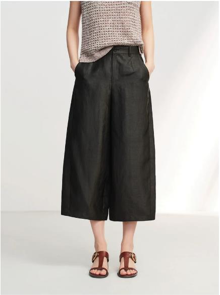 EP YAYING Gambiered Silk Pants EGLES6301AH