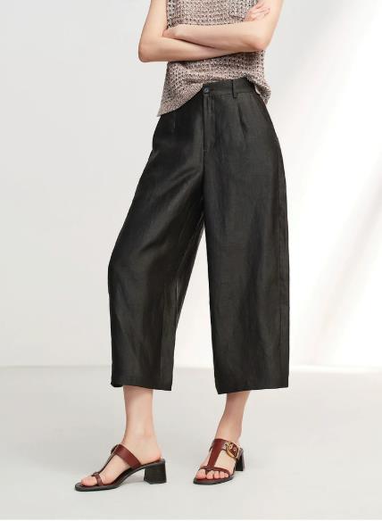 EP YAYING Gambiered Silk Pants EGLES6301AH