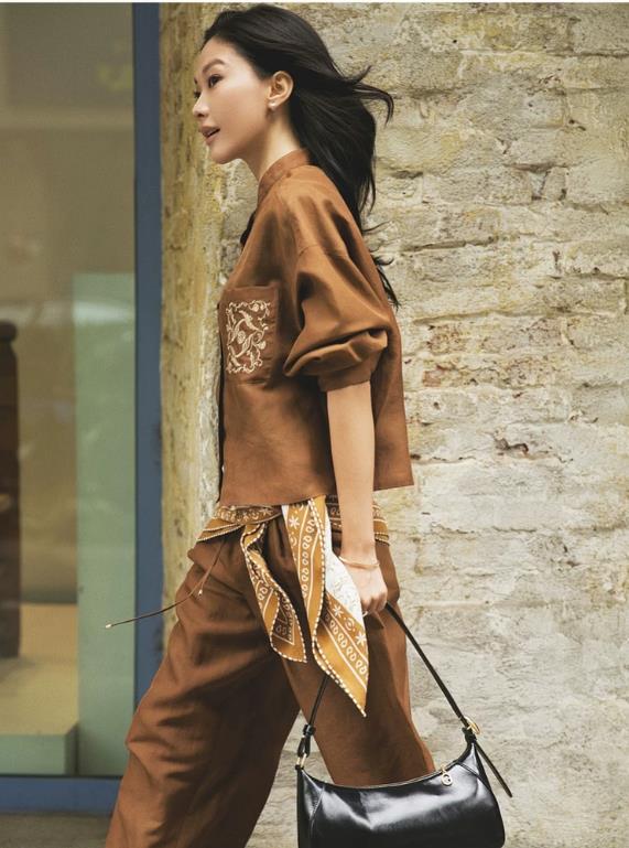 EP YAYING Long-Sleeve Gambiered Silk Shirt EGLES2236AK