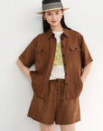 EP YAYING Gambiered Silk Shirt EGLES2115AK