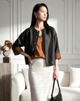 EP YAYING Gambiered Silk Coat EGLES1271AH