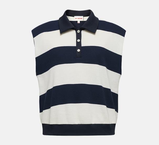 EP YAYING Striped Polo Neck Top EGLEC5131AZ