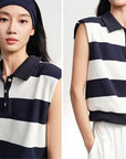 EP YAYING Striped Polo Neck Top EGLEC5131AZ