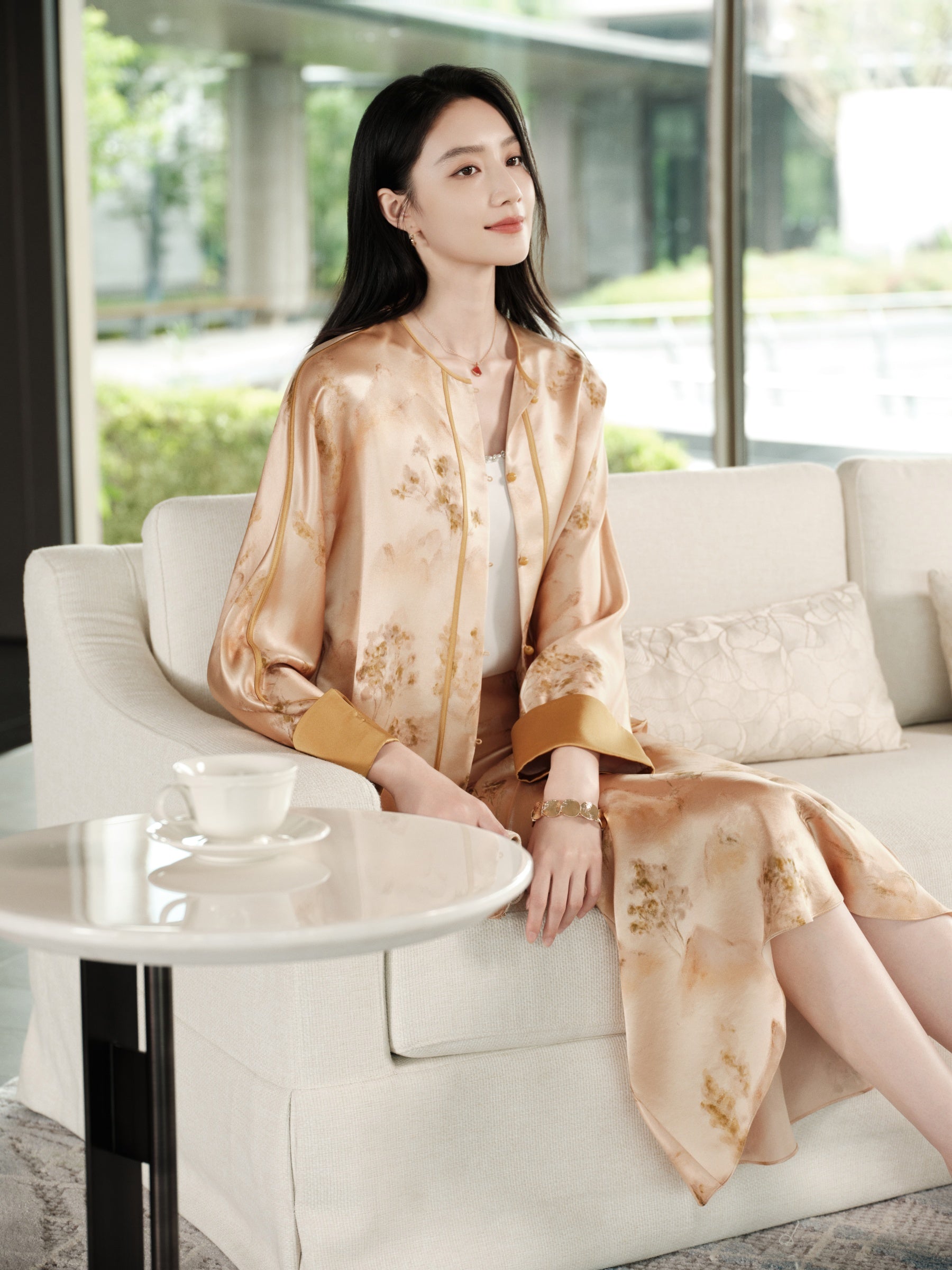 YAYING Mulberry Silk Jacquard Mermaid Skirt