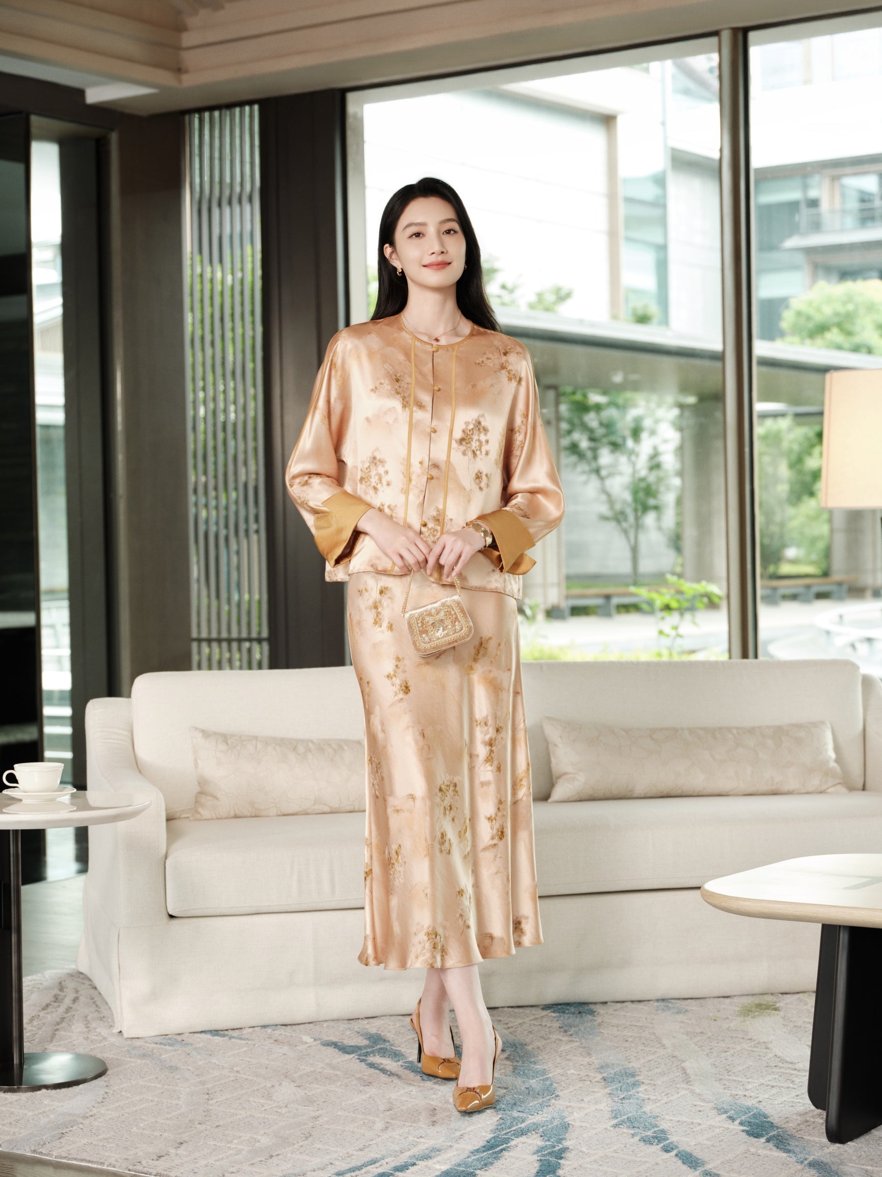 YAYING Mulberry Silk Jacquard Mermaid Skirt