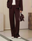 YAYING Golden Wool Straight-Leg Pants EPLIW6403B