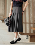 YAYING Wool Pleated Midi Skirt  EPLAW3409A