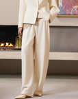 YAYING Silk Wool Curved Wide-Leg Trousers EPLAW6401A