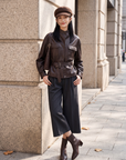 EP YAYING Sleek Modern Fitted Leather Jacket EGLIFP123A
