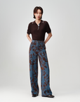 EP YAYING Chenille Jacquard Straight-Leg Pants EGLIC6462A