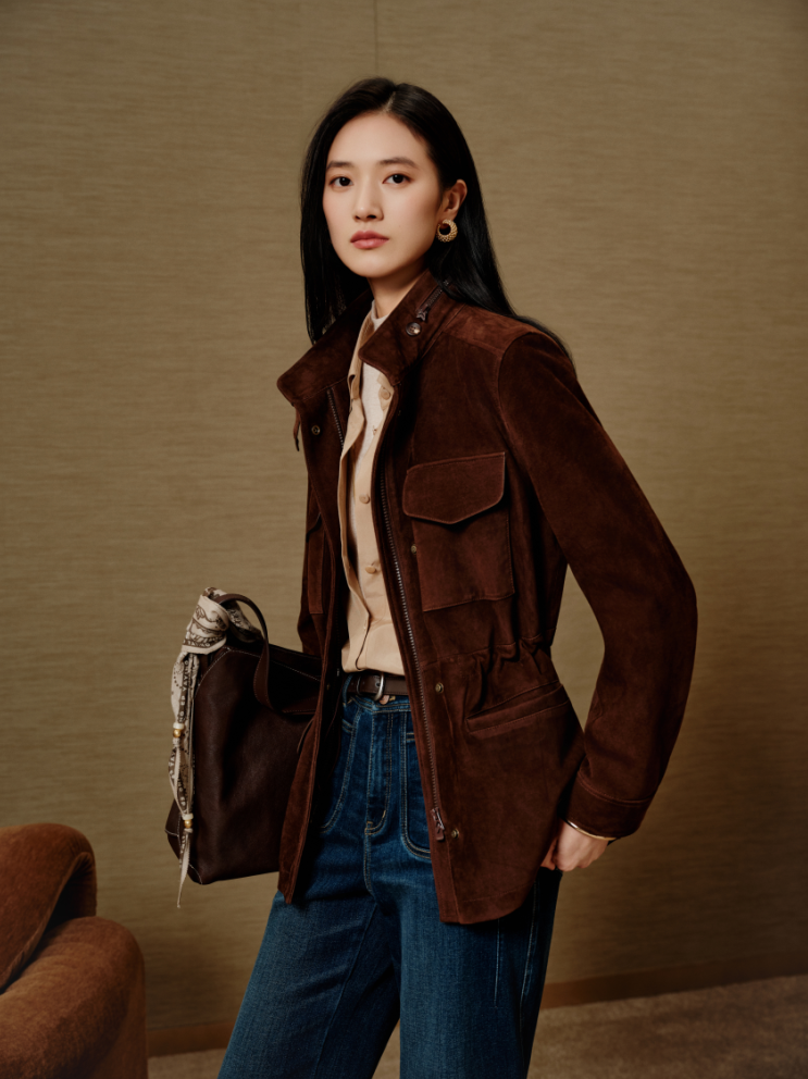 YAYING Full-Length Suede Coat EPLAFP106A
