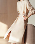 YAYING Cotton Wool Lapel Waist-Cinched Easy-Care Jacket
