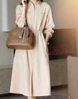 YAYING Cotton Wool Lapel Waist-Cinched Easy-Care Jacket