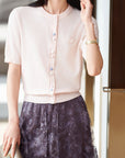 YAYING Wool Cashmere Color Button Cardigan