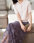 YAYING Wool Cashmere Color Button Cardigan