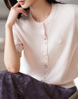 YAYING Wool Cashmere Color Button Cardigan