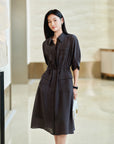 YAYING Wool Blend Shirt Dress