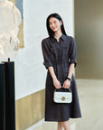 YAYING Wool Blend Shirt Dress