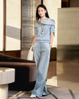 YAYING Knit Cable Polo Shirt
